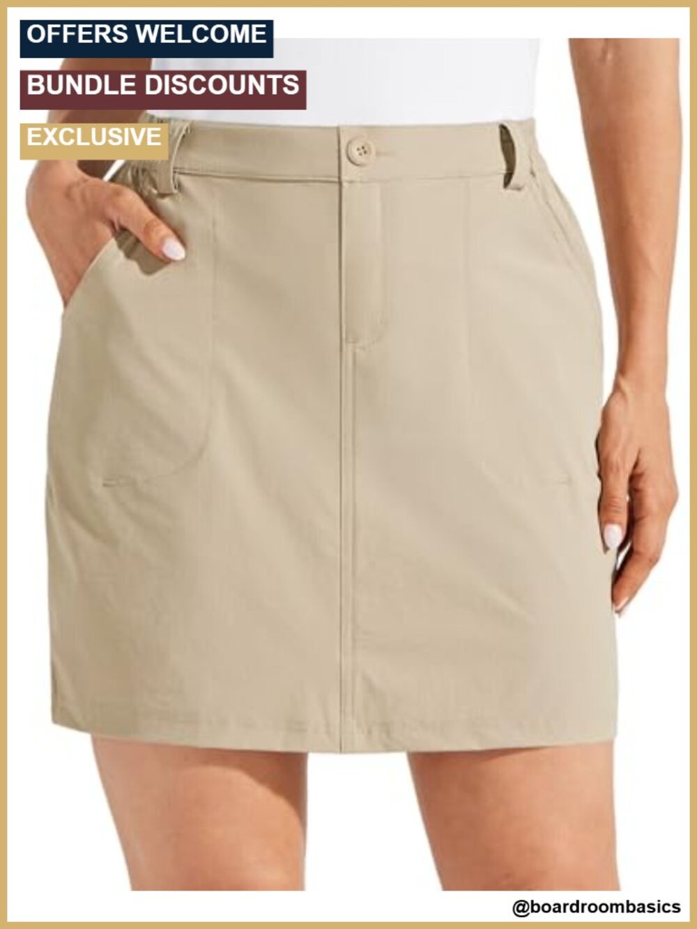 Women's UPF 50 Quick Dry Zip Pocket Active Skort Golf Hiking
